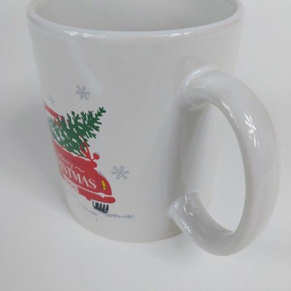 Christmas Coffee Mug with Tree and Old Red Truck Merry Christmas Design - Picture 3 of 4